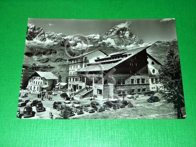 Cartolina Cervinia Breuil - Stazione delle funivie 1950 ca.