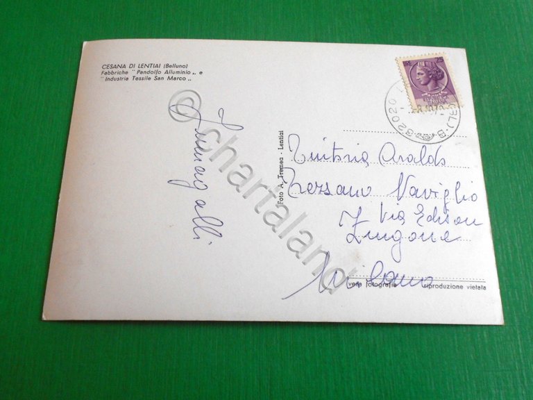 Cartolina Cesana di Lentiai ( Belluno ) - Fabbriche Pandolfo …