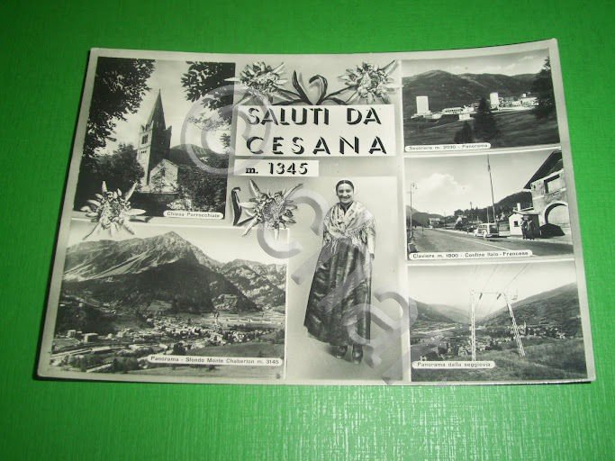Cartolina Cesana Torinese - Vedute diverse 1956