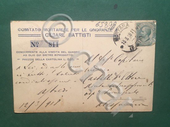 Cartolina Cesare Battisti - 1911