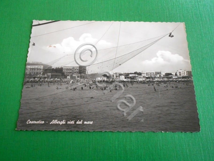 Cartolina Cesenatico - Alberghi visti dal mare 1969.