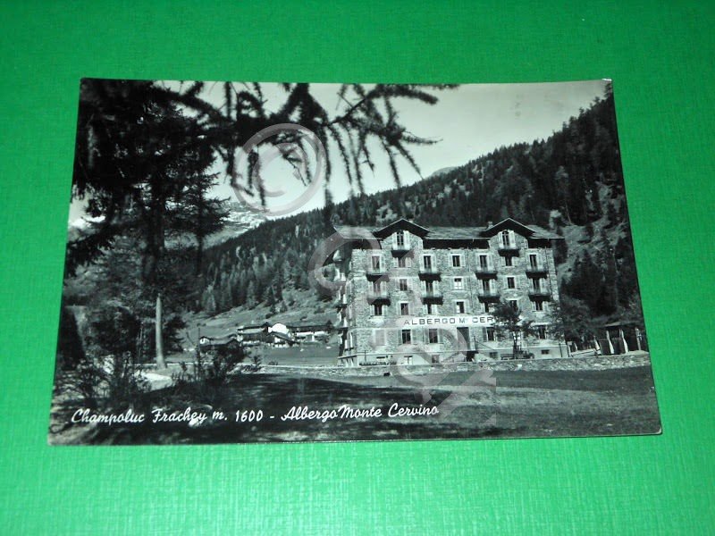 Cartolina Champoluc Frachey - Albergo Monte Cervino 1960 ca.