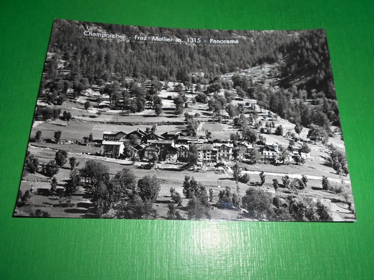 Cartolina Champorcher - Frazione Mellier - Panorama 1954.