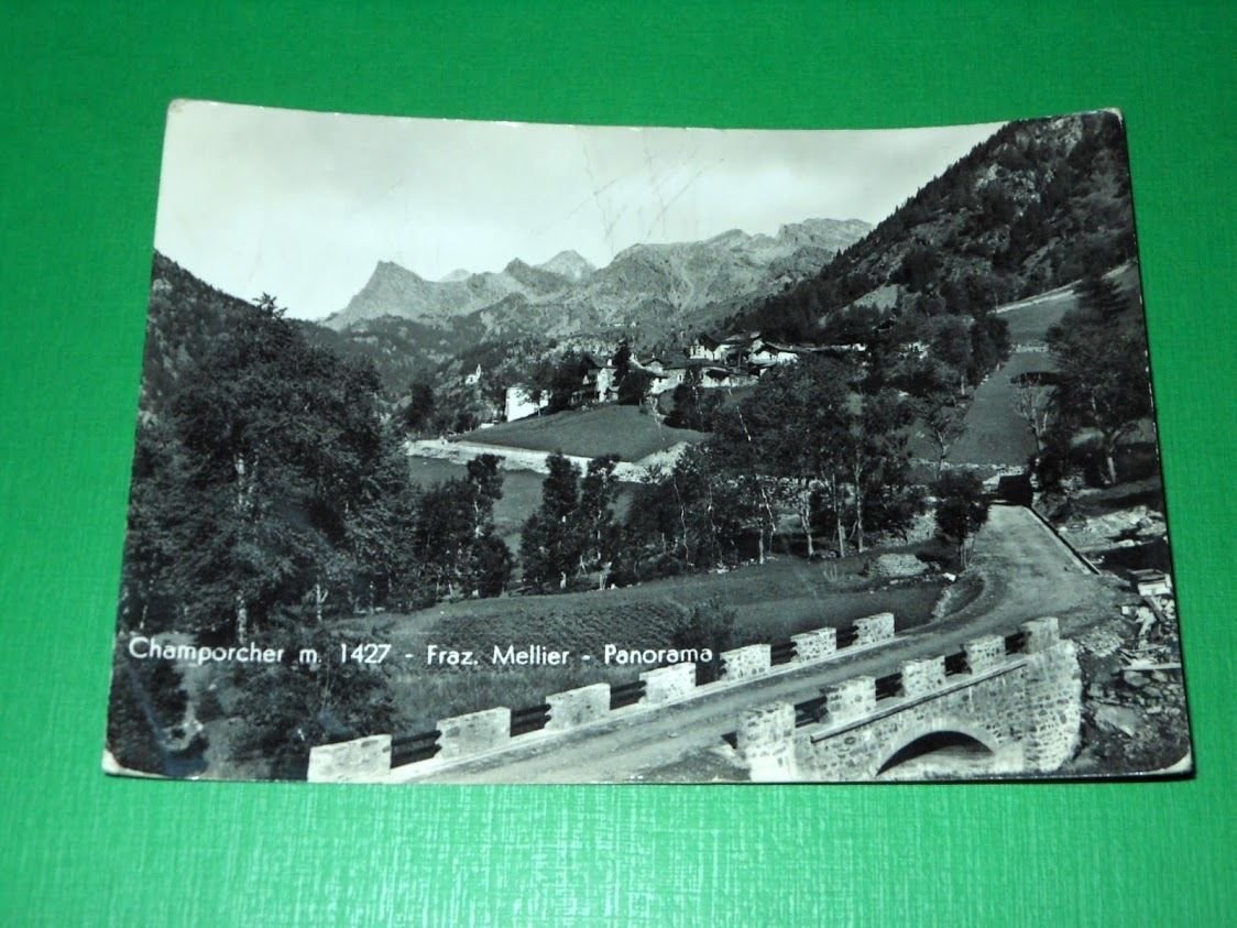 Cartolina Champorcher - Frazione Mellier - Panorama 1955.