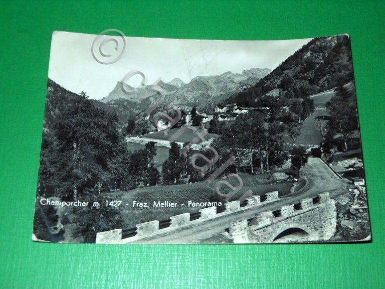 Cartolina Champorcher - Frazione Mellier - Panorama 1955.