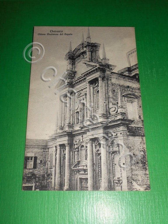 Cartolina Cherasco - Chiesa Madonna del Popolo 1920 ca
