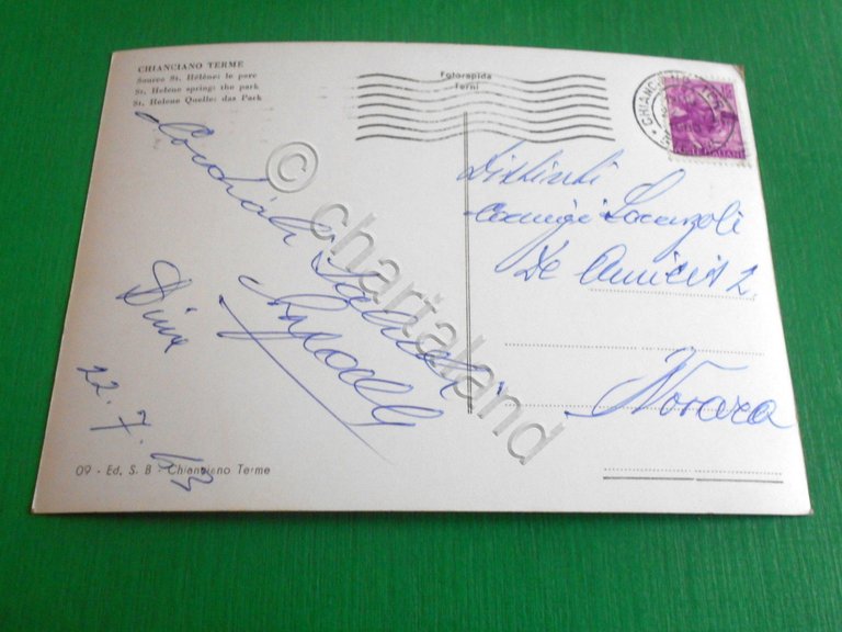 Cartolina Chianciano Terme - Sorgente S. Elena - Parco 1963.