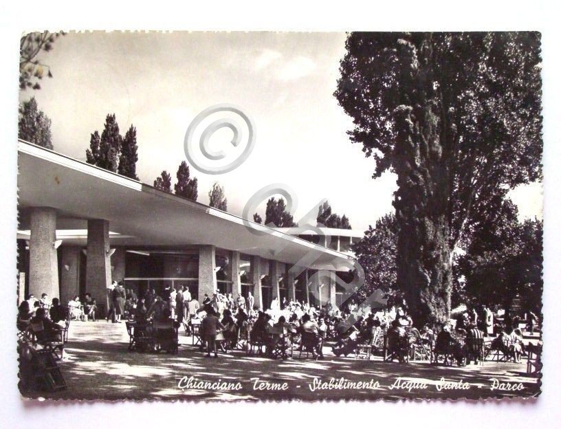 Cartolina Chianciano Terme - Stab. Acqua Santa 1957.