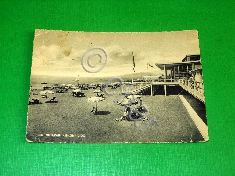 Cartolina Chiavari - Bagni Lido 1950.