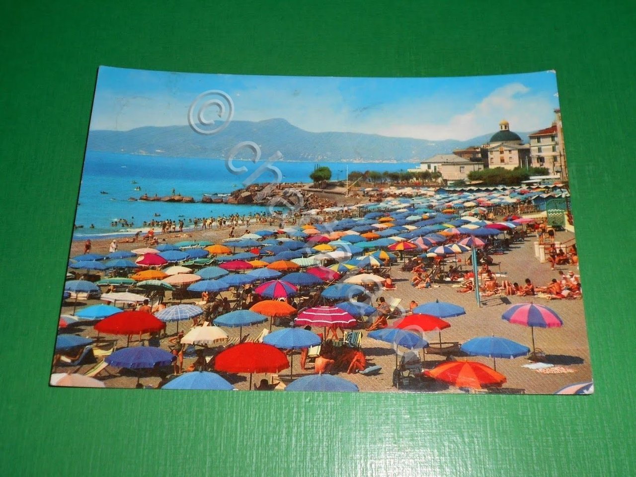 Cartolina Chiavari - La spiaggia del Lido 1963.