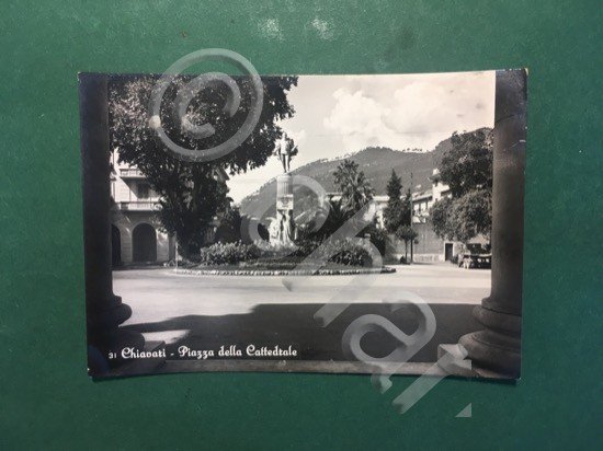 Cartolina Chiavari - Piazza della Cattedrale - 1953