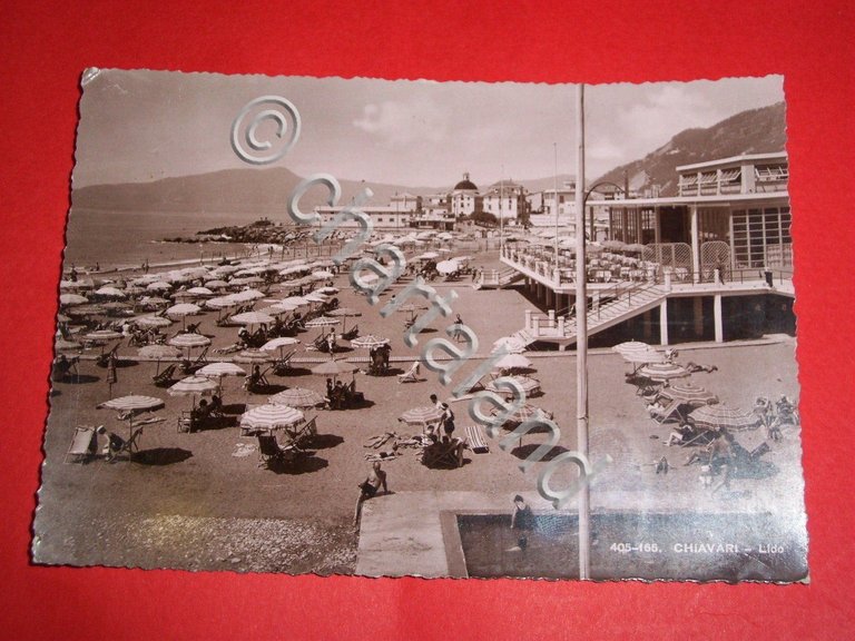 Cartolina Chiavari - Veduta della spiaggia - Lido 1942.