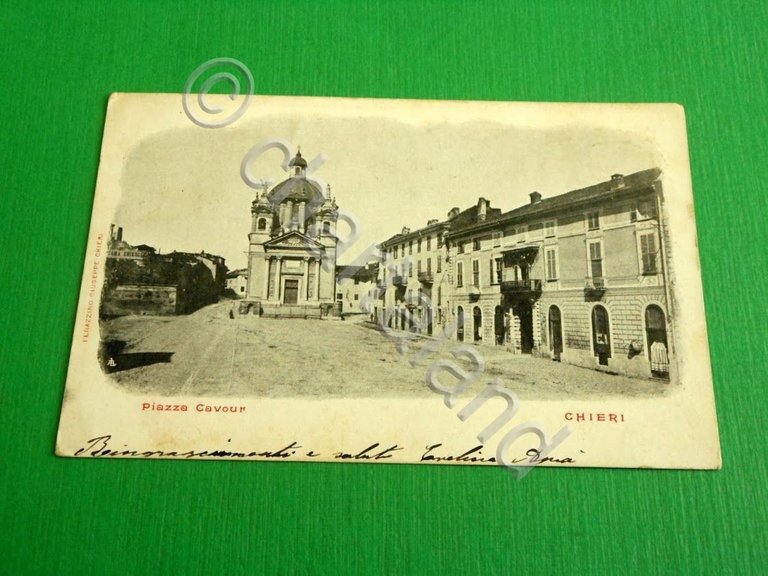 Cartolina Chieri - Piazza Cavour 1902
