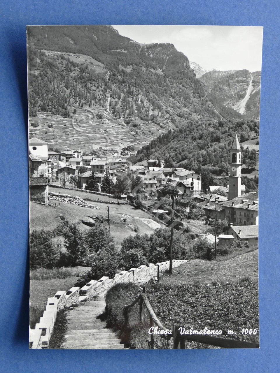 Cartolina Chiesa Valmalenco - Panorama parziale - 1957 ca..