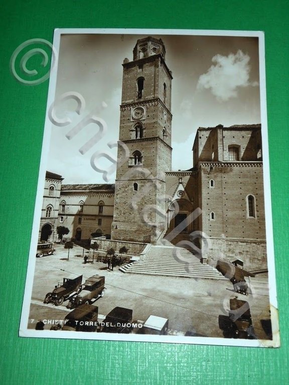 Cartolina Chieti - Torre del Duomo 1936