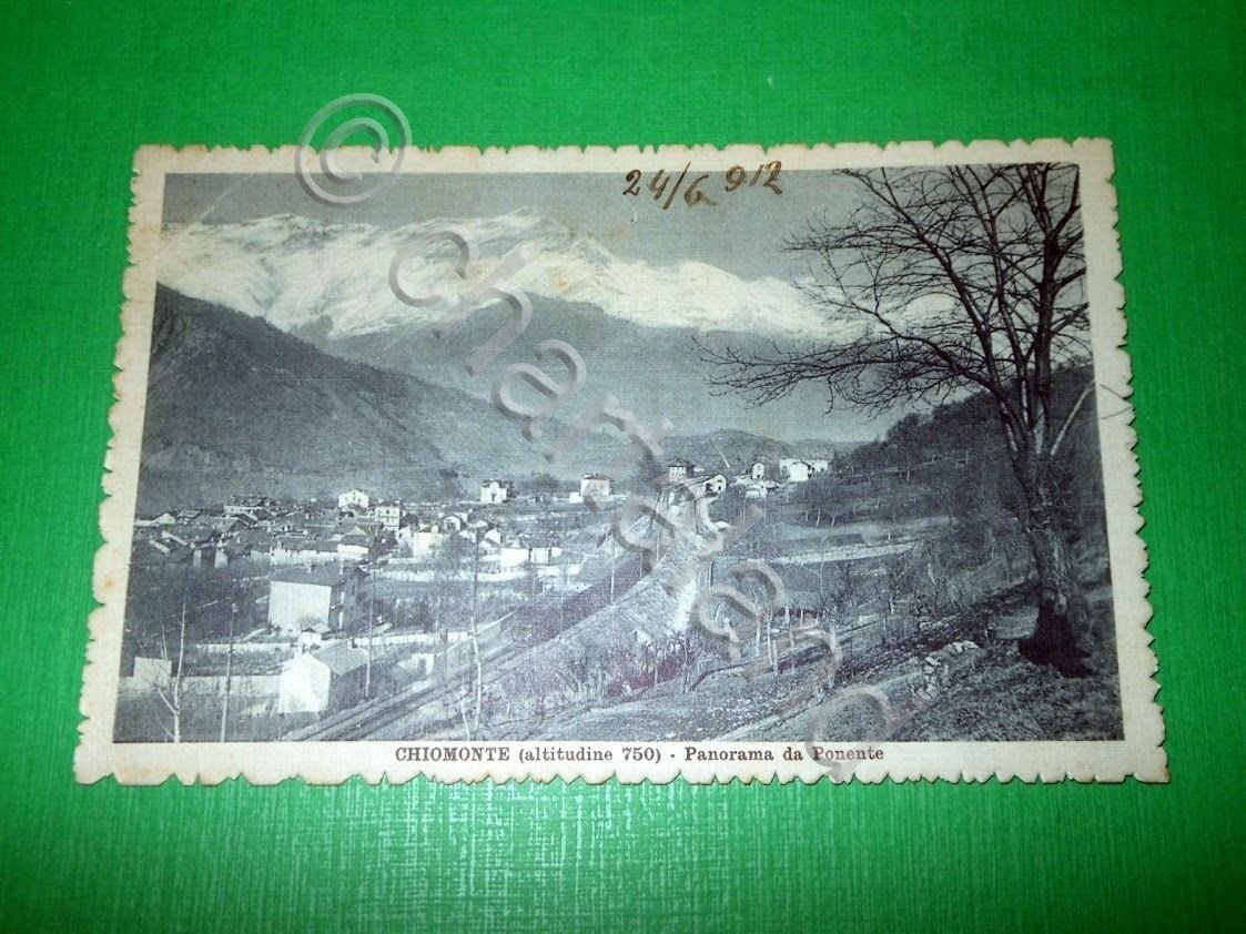 Cartolina Chiomonte - Panorama da Ponente 1914.