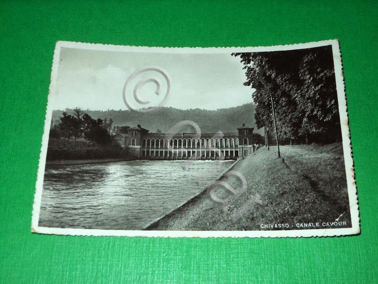 Cartolina Chivasso - Canale Cavour 1943