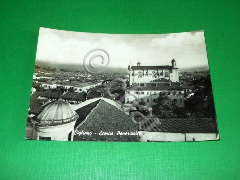 Cartolina Cigliano ( Vercelli ) - Scorcio panoramico 1966
