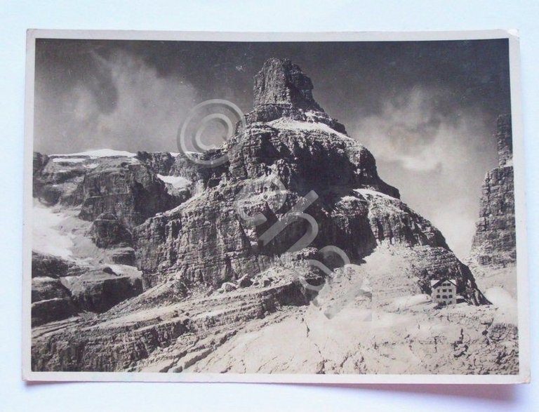 Cartolina Cima Tosa - Rifugio Pedrotti 1941