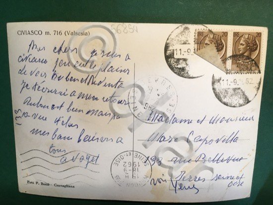 Cartolina Civiasco - Valsesia - 1962