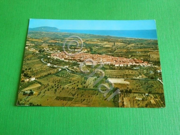Cartolina Civitanova Marche Alta - Panorama visto dall'aereo 1969