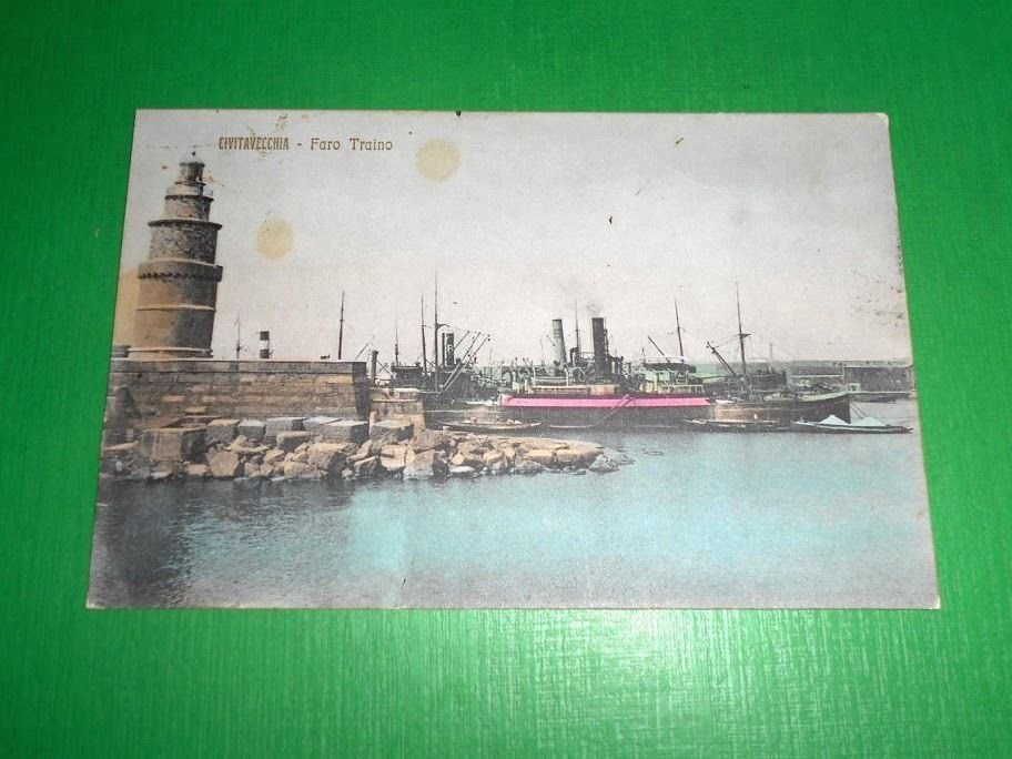 Cartolina Civitavecchia - Faro Traiano 1910 ca.