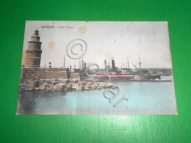 Cartolina Civitavecchia - Faro Traiano 1910 ca.
