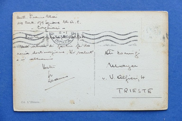 Cartolina Civitavecchia - Piazza Vittorio Emanuele e Cattedrale - 1943. | Immagine Gallery 2