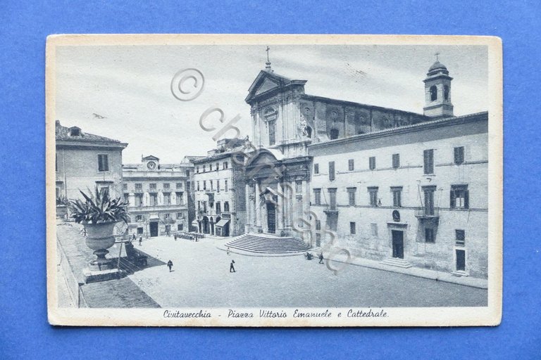 Cartolina Civitavecchia - Piazza Vittorio Emanuele e Cattedrale - 1943. | Immagine Gallery 3