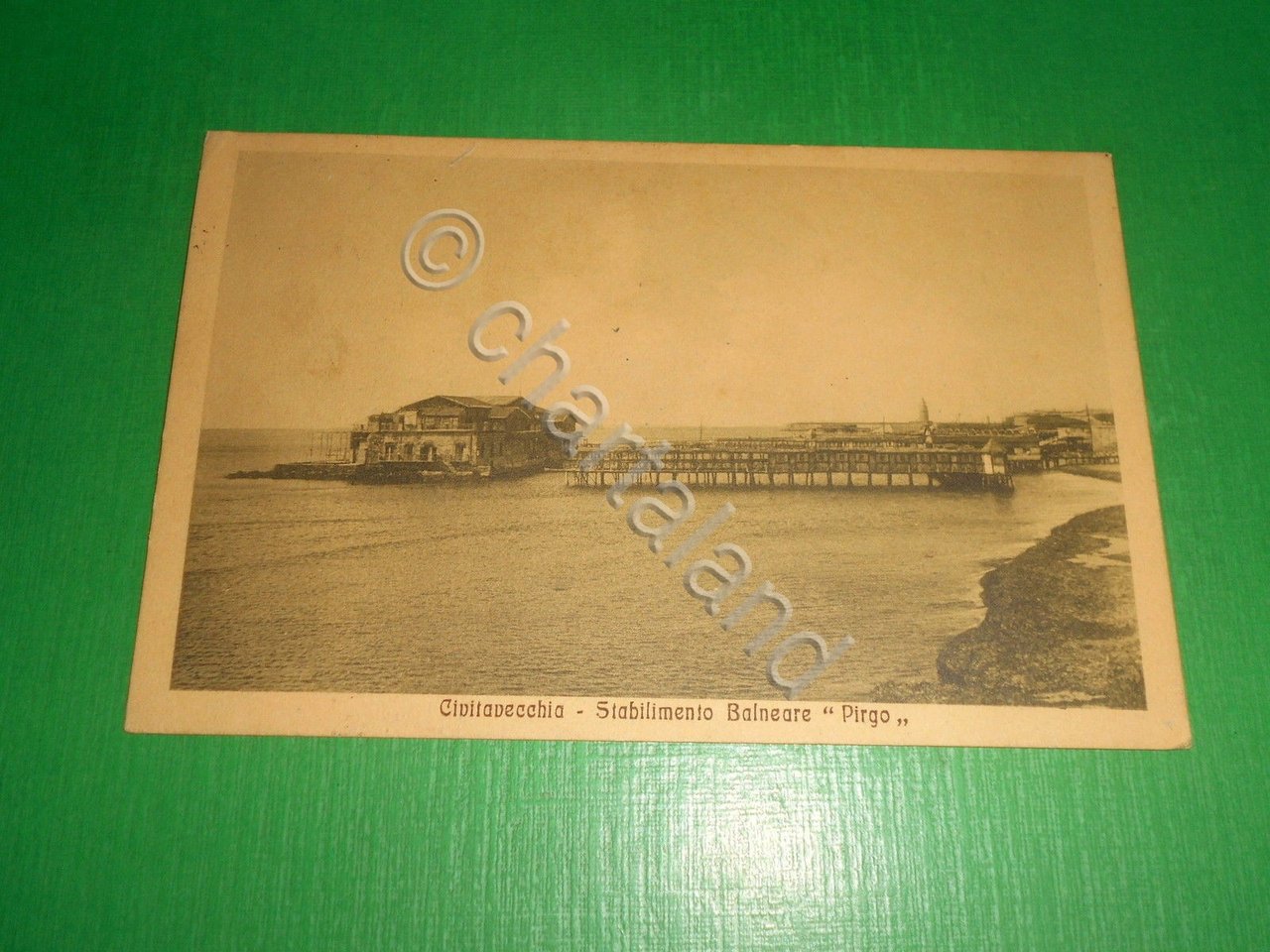 Cartolina Civitavecchia - Stabilimento Balneare "Pirgo" 1914.