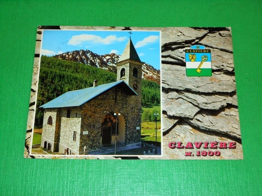 Cartolina Claviere - Chiesa della Visitazione 1972 ca.