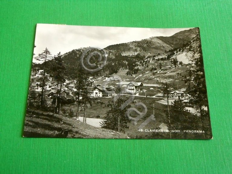 Cartolina Claviere - Panorama 1951
