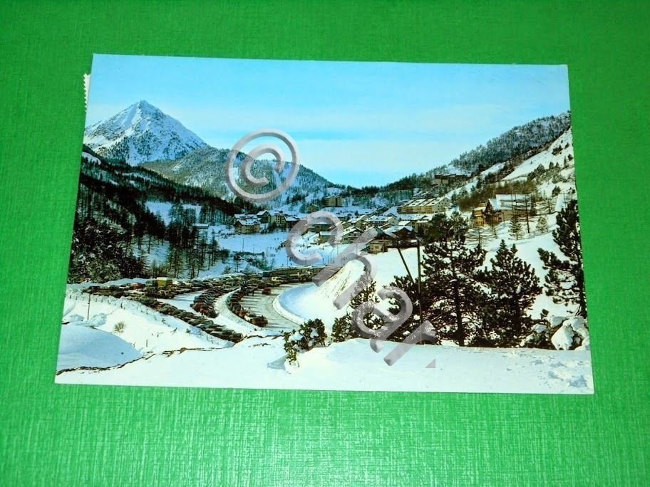 Cartolina Claviere - Panorama con Monte Janus 1988.