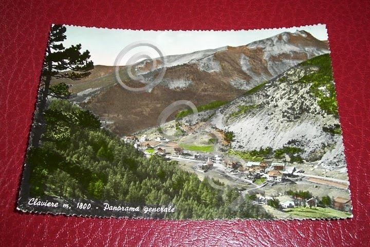 Cartolina Claviere (Torino) - Panorama generale 1955