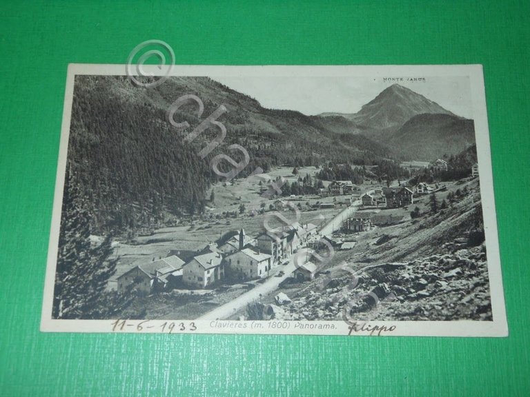 Cartolina Clavieres - Panorama 1933