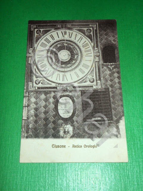 Cartolina Clusone - Antico Orologio 1910 ca