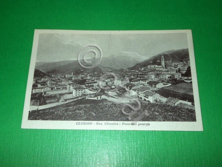 Cartolina Clusone - Panorama generale - 1937
