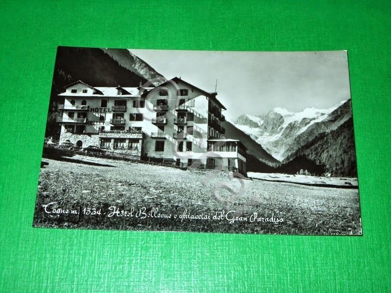 Cartolina Cogne - Hotel Bellevue e ghiacciai del Gran Paradiso …