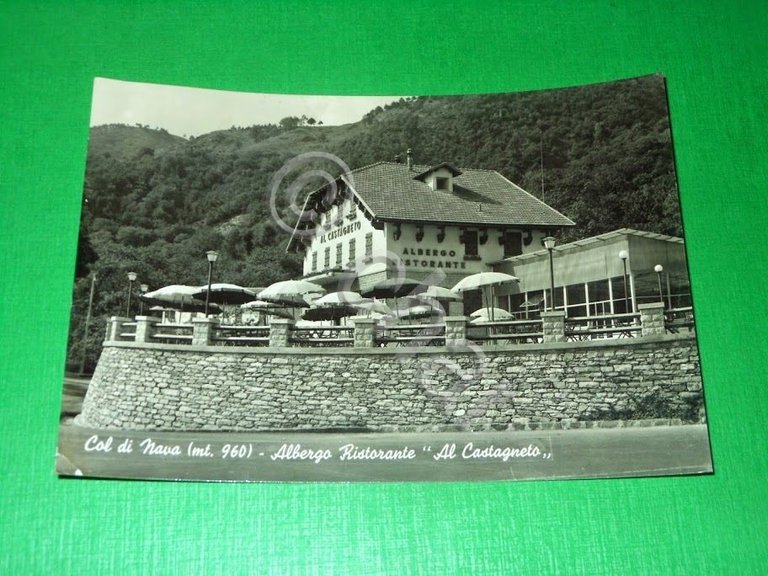Cartolina Col di Nava - Albergo Ristorante "Al Castagneto" 1957