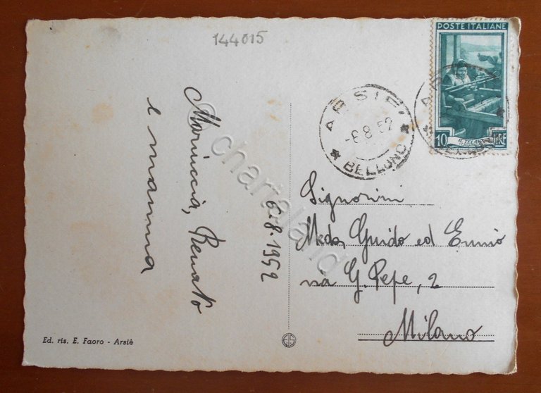 Cartolina Col Perer D' Arsie' m. 1000 - Chiesetta di …