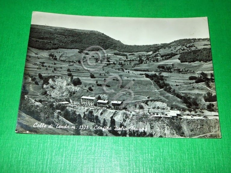 Cartolina Colle di Tenda - Confine Italia Francia 1963