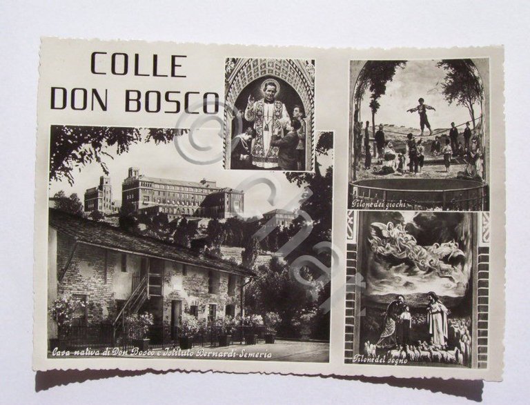 Cartolina Colle Don Bosco ( Asti )- Vedute diverse 1959.