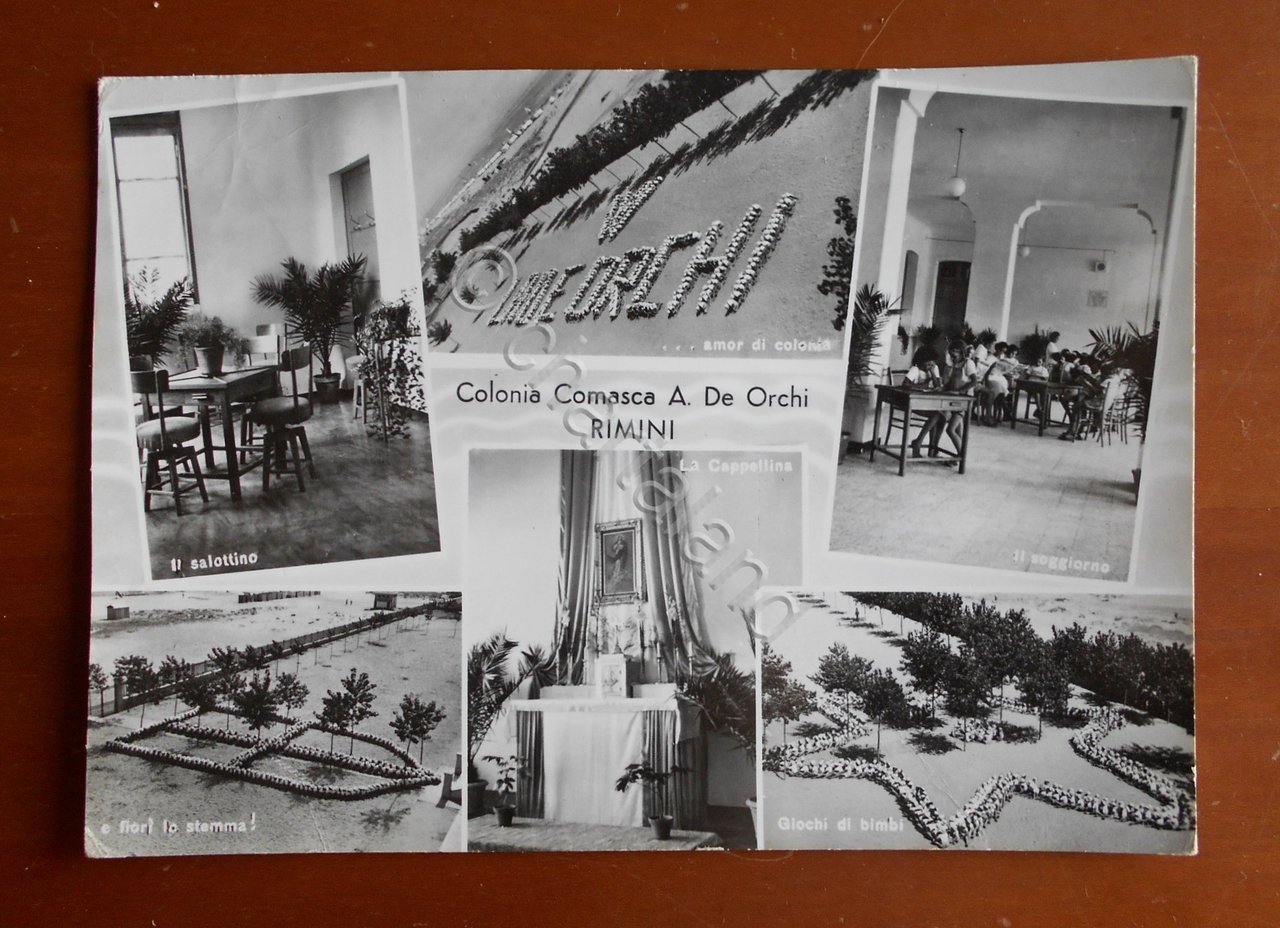 Cartolina Colonia Comasca A. De Orchi - Rimini - 1968