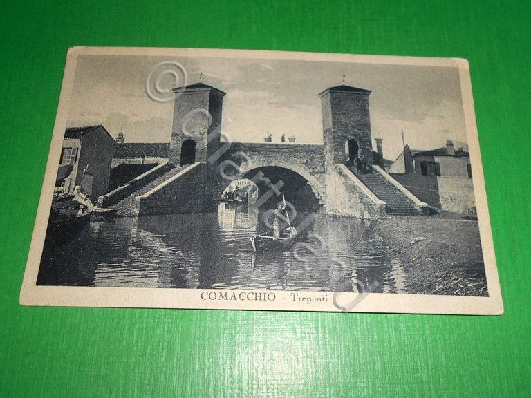 Cartolina Comacchio - Treponti 1935 ca.