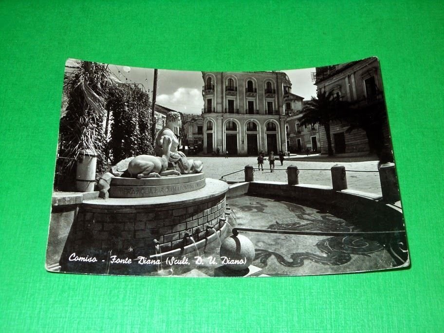 Cartolina Comiso - Fonte Diana 1954.
