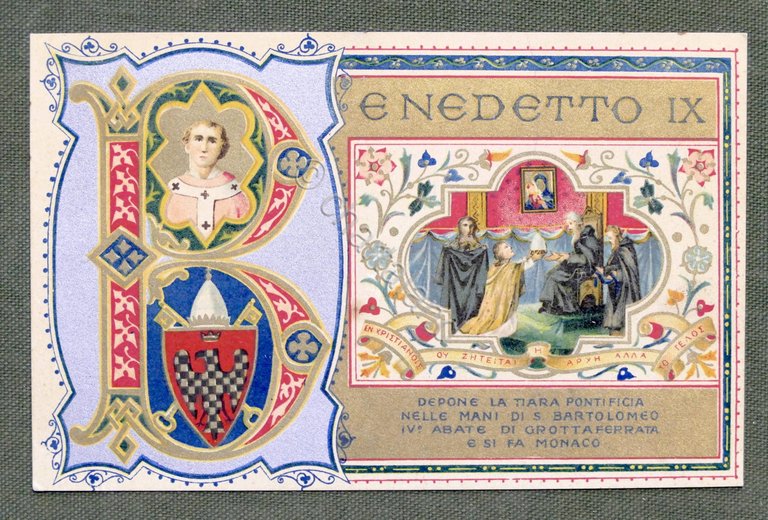 Cartolina Commemorativa - Benedetto IX depone la tiara pontificia - …