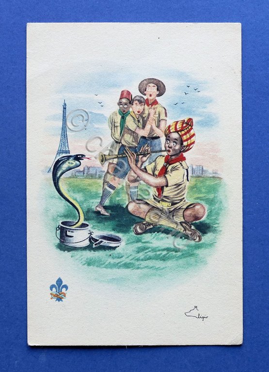 Cartolina Commemorativa - Boy Scout - Raduno di Moisson 1947.