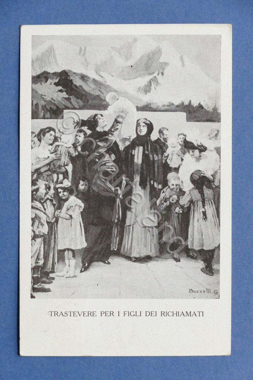 Cartolina Commemorativa - Lotteria pro famiglie richiamati Trastevere del 1916.