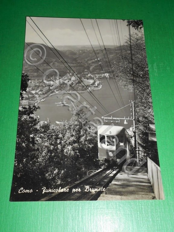 Cartolina Como - Funicolare per Brunate 1955 ca