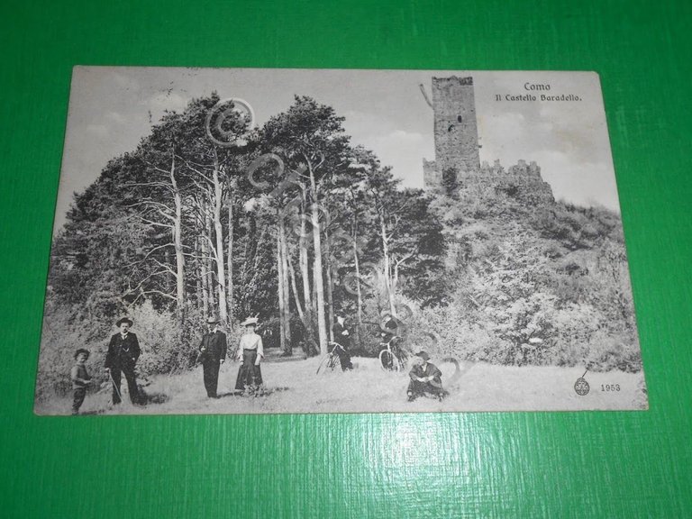 Cartolina Como - Il Castello Baradello 1902.